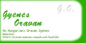 gyenes oravan business card